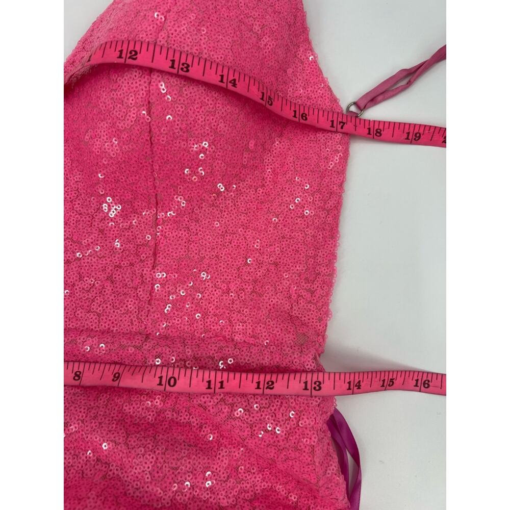 Portia & Scarlett hot pink sequin gown sz 4 - Picture 6 of 10